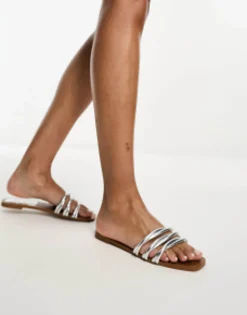 Pull&Bear Strappy Detail Flat Sandal In