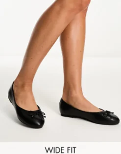 Raid Wide Fit Marie Ballet Flat With Bow In Black