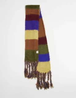 Reclaimed Vintage Unisex Knit Stripe Tassle Scarf