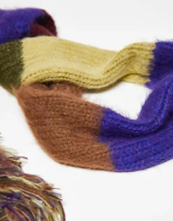 Reclaimed Vintage Unisex Knit Stripe Tassle Scarf