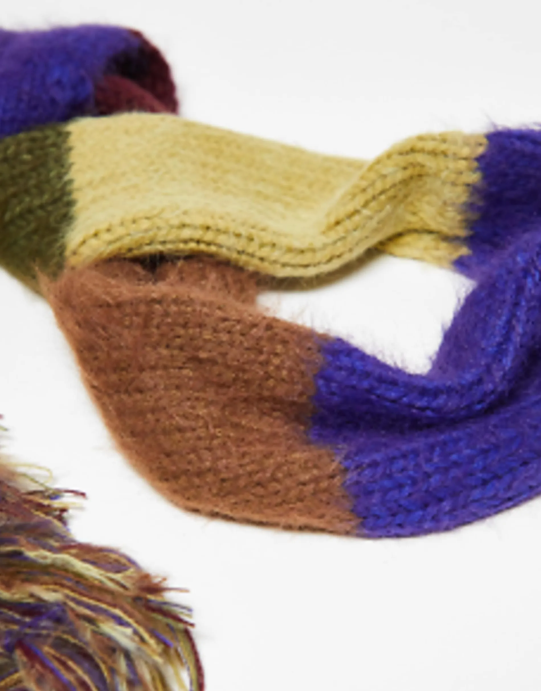 Reclaimed Vintage Unisex Knit Stripe Tassle Scarf
