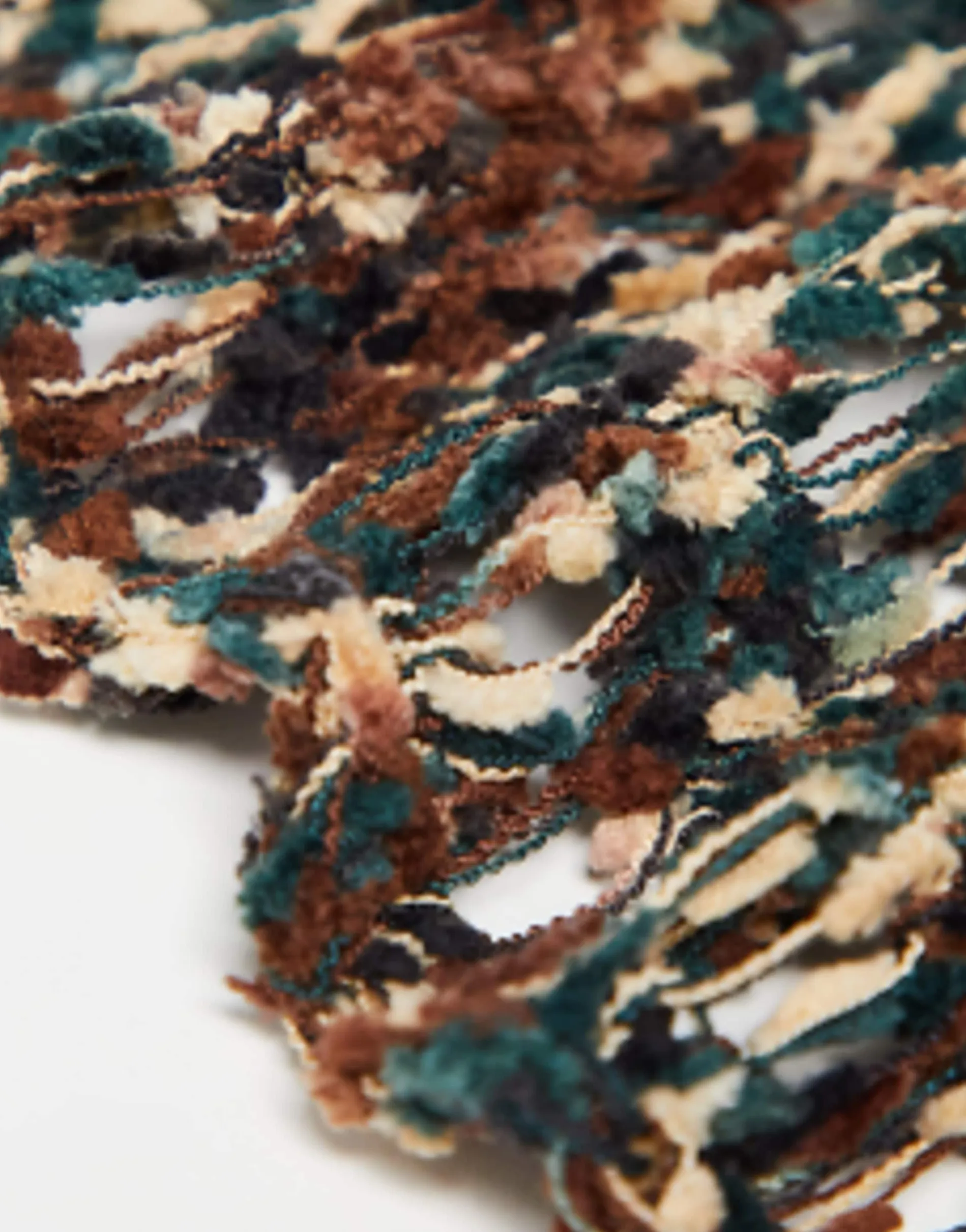 Reclaimed Vintage Unisex Chenille Skinny Scarf In Camo