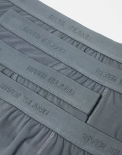 River Island 4 Pack Trunks In Dark Grey