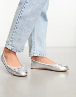 River Island Bow Tie Ballet Shoe In