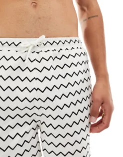 River Island Zig Zag Print Swim Short Co-Ord In