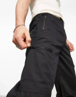 River Island Zip Pocket Cargos In