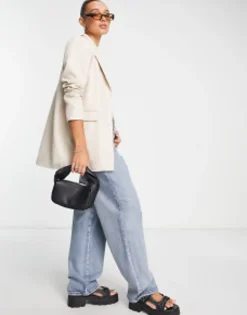 Selected Femme Tailored Twill Suit Blazer And Trousers In Cream