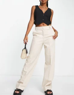 Selected Femme Tailored Twill Suit Blazer And Trousers In Cream