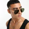 Selected Homme Aviator Sunglasses In Gold