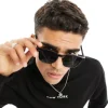 Selected Homme High Brow Square Sunglasses In