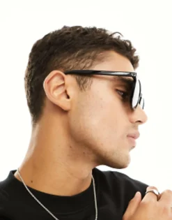 Selected Homme High Brow Square Sunglasses In