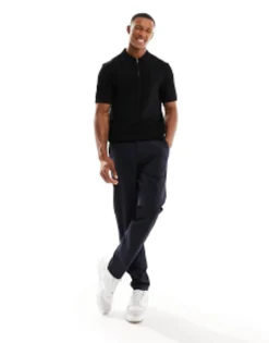 Selected Homme Knitted Half Zip Polo In
