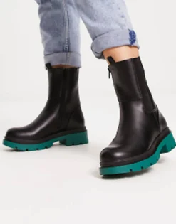 Simply Be Wide Fit Chunky Flat Chelsea Boot With Contrast Sole
