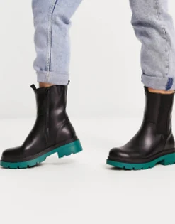 Simply Be Wide Fit Chunky Flat Chelsea Boot With Contrast Sole