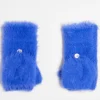 Skinnydip Fluffy Mittens In Cobalt