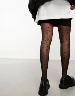 Skinnydip Halloween Celestial Print Sheer Tights In