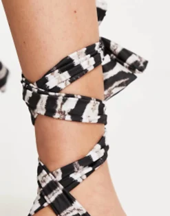 South Beach Fabric Tie Around Sandal In