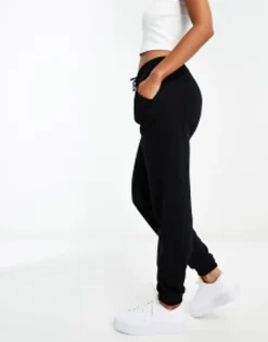 Stradivarius Cropped Sweatshirt And Jogger Co-Ord In Black
