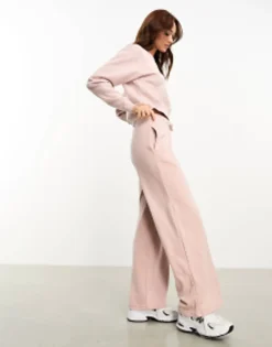 Stradivarius Cropped Sweatshirt And Jogger Co-Ord In Blush