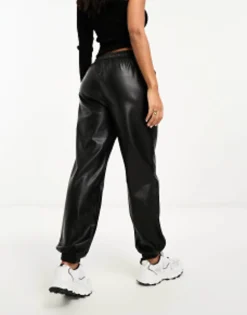 Stradivarius Faux Leather Jogger In