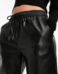 Stradivarius Faux Leather Jogger In