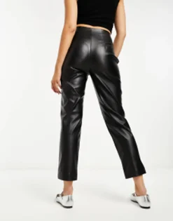 Stradivarius Faux Leather Cigarette Trouser In
