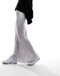 Stradivarius Satin Midi Slip Skirt In