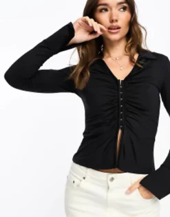Stradivarius Slim Fit Hook And Eye Shirt In