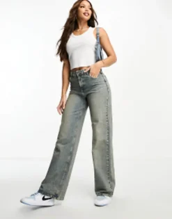 Stradivarius Tall Str Baggy Jean In Vintage Wash