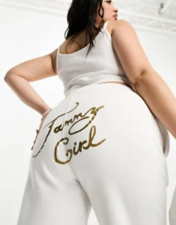 Tammy Girl Plus Tracksuit Pants Co-Ord With Graphic In