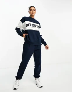4Th & Reckless Off Duty Tracksuit In Navy