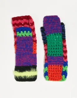 The Ragged Priest Spliced Knit Fingerless Gloves In