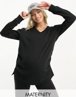 Threadbare Maternity V Neck Sweater And Jogger Tracksuit In