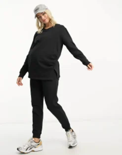 Threadbare Maternity V Neck Sweater And Jogger Tracksuit In