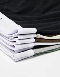 Topman 7 Pack Trunks In Black, White, Grey Marl And Neutrals