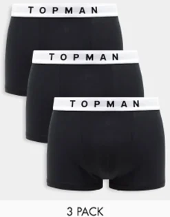 Topman 3 Pack Trunks In With White Waistband