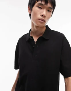 Topman Oversized Pique Polo In