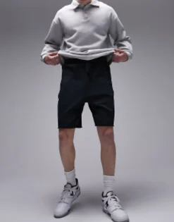 Topman Oversized Short With Raw Hem In Washed