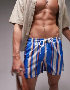 Topman Pastel Stripe Swim Short