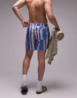 Topman Pastel Stripe Swim Short
