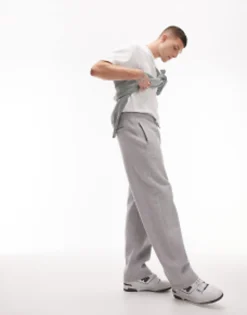 Topman Straight Leg Jogger In Marl