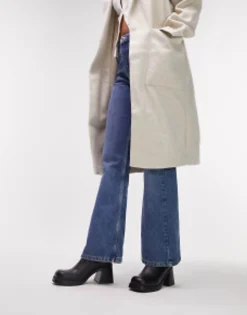 Topshop Bay Square Toe Heeled Chelsea Boot In