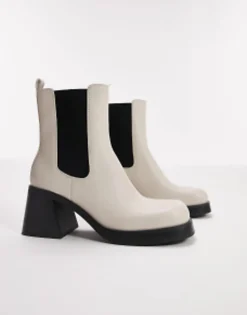 Topshop Bay Square Toe Heeled Chelsea Boot In