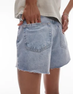 Topshop Denim A Line Mom Short In