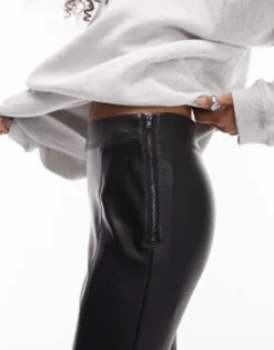 Topshop Faux Leather Skinny Fit Trouser In