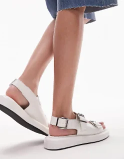 Topshop Gen Buckle Sling Back Sandal In Croc