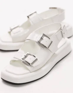 Topshop Gen Buckle Sling Back Sandal In Croc