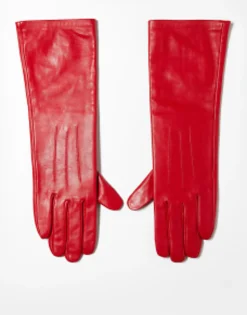 Topshop Gia Long Leather Glove In