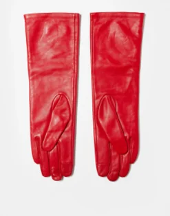 Topshop Gia Long Leather Glove In