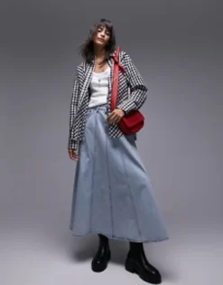Topshop Gingham Shirt In